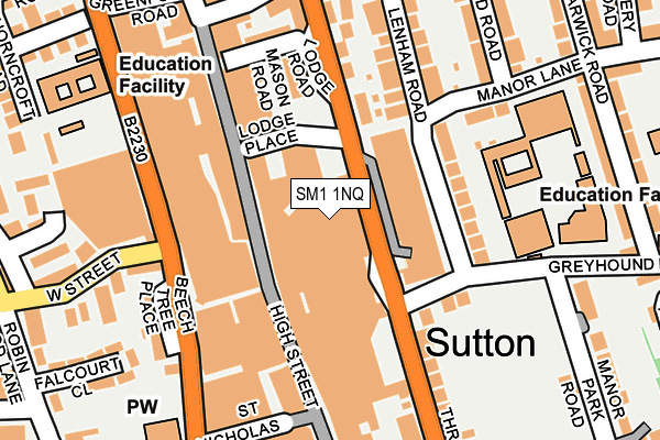 SM1 1NQ map - OS OpenMap – Local (Ordnance Survey) SM1 1NQ map - OS OpenMap – Local (Ordnance Survey)