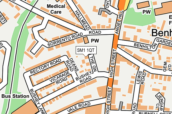 SM1 1QT map - OS OpenMap – Local (Ordnance Survey) SM1 1QT map - OS OpenMap – Local (Ordnance Survey)