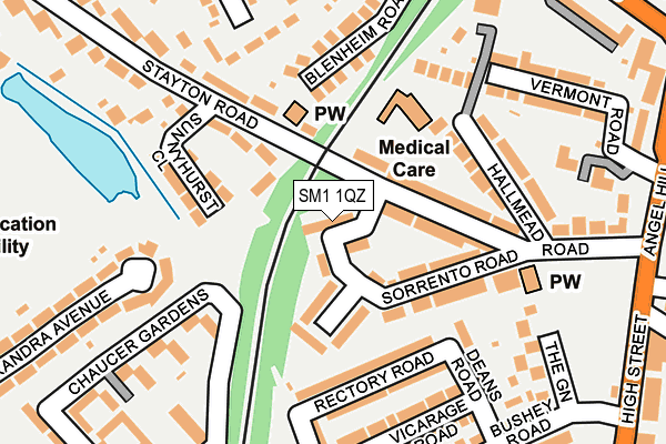 SM1 1QZ map - OS OpenMap – Local (Ordnance Survey) SM1 1QZ map - OS OpenMap – Local (Ordnance Survey)