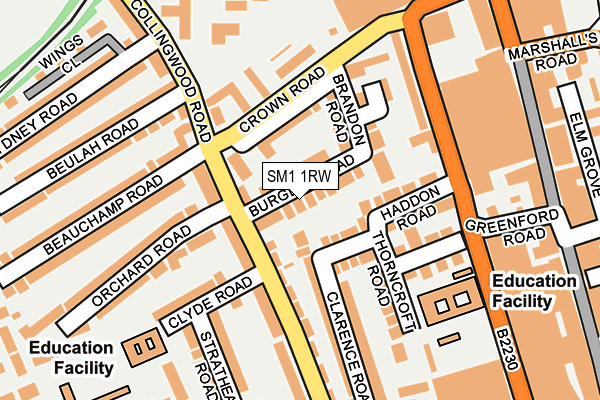 SM1 1RW map - OS OpenMap – Local (Ordnance Survey) SM1 1RW map - OS OpenMap – Local (Ordnance Survey)