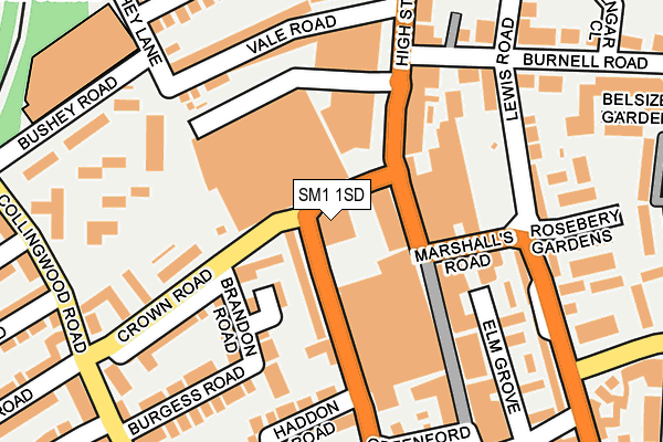 SM1 1SD map - OS OpenMap – Local (Ordnance Survey) SM1 1SD map - OS OpenMap – Local (Ordnance Survey)
