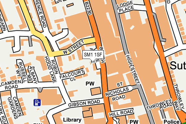SM1 1SF map - OS OpenMap – Local (Ordnance Survey) SM1 1SF map - OS OpenMap – Local (Ordnance Survey)