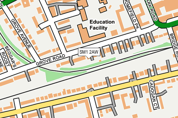 SM1 2AW map - OS OpenMap – Local (Ordnance Survey) SM1 2AW map - OS OpenMap – Local (Ordnance Survey)