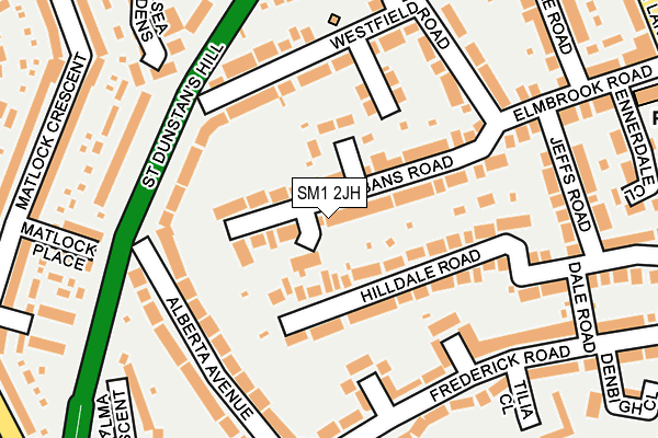 SM1 2JH map - OS OpenMap – Local (Ordnance Survey) SM1 2JH map - OS OpenMap – Local (Ordnance Survey)
