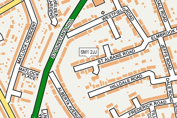 SM1 2JJ map - OS OpenMap – Local (Ordnance Survey) SM1 2JJ map - OS OpenMap – Local (Ordnance Survey)