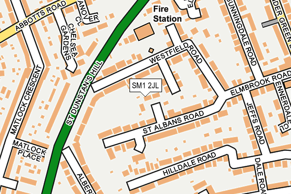SM1 2JL map - OS OpenMap – Local (Ordnance Survey) SM1 2JL map - OS OpenMap – Local (Ordnance Survey)