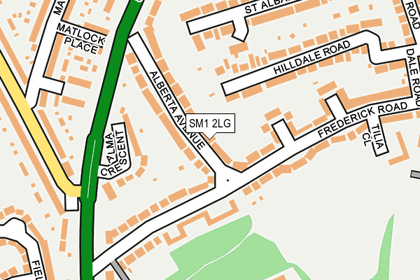 SM1 2LG map - OS OpenMap – Local (Ordnance Survey) SM1 2LG map - OS OpenMap – Local (Ordnance Survey)