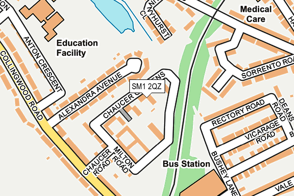 SM1 2QZ map - OS OpenMap – Local (Ordnance Survey) SM1 2QZ map - OS OpenMap – Local (Ordnance Survey)
