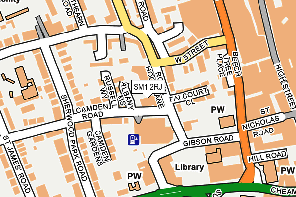 SM1 2RJ map - OS OpenMap – Local (Ordnance Survey) SM1 2RJ map - OS OpenMap – Local (Ordnance Survey)