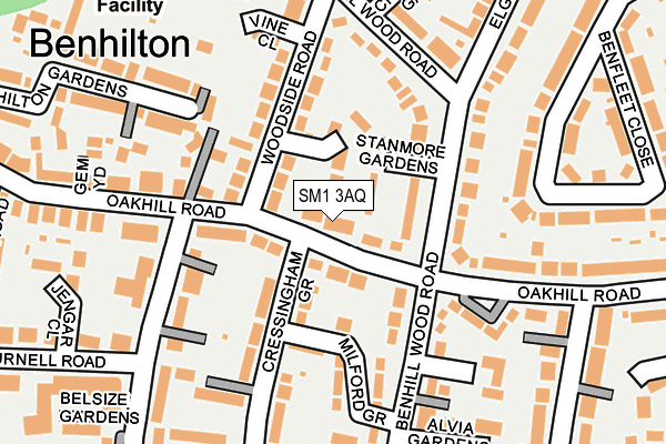 SM1 3AQ map - OS OpenMap – Local (Ordnance Survey) SM1 3AQ map - OS OpenMap – Local (Ordnance Survey)