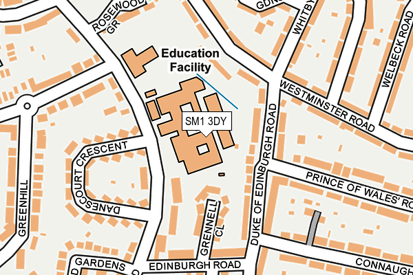 SM1 3DY map - OS OpenMap – Local (Ordnance Survey) SM1 3DY map - OS OpenMap – Local (Ordnance Survey)