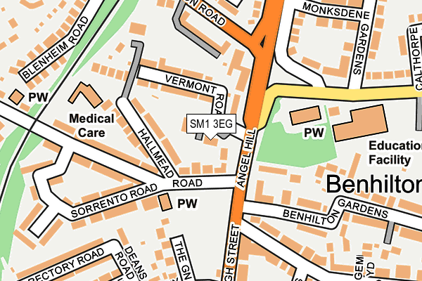 SM1 3EG map - OS OpenMap – Local (Ordnance Survey) SM1 3EG map - OS OpenMap – Local (Ordnance Survey)