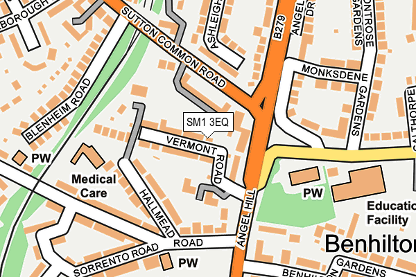 SM1 3EQ map - OS OpenMap – Local (Ordnance Survey) SM1 3EQ map - OS OpenMap – Local (Ordnance Survey)