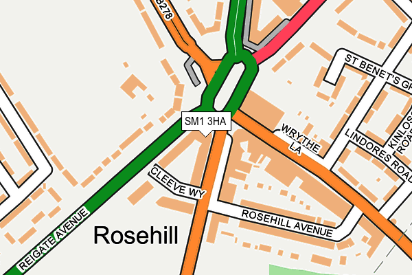 SM1 3HA map - OS OpenMap – Local (Ordnance Survey) SM1 3HA map - OS OpenMap – Local (Ordnance Survey)