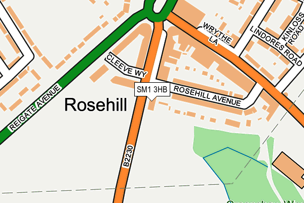 SM1 3HB map - OS OpenMap – Local (Ordnance Survey) SM1 3HB map - OS OpenMap – Local (Ordnance Survey)
