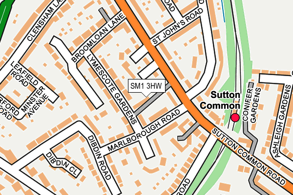 SM1 3HW map - OS OpenMap – Local (Ordnance Survey) SM1 3HW map - OS OpenMap – Local (Ordnance Survey)