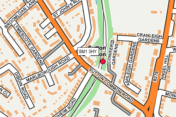 SM1 3HY map - OS OpenMap – Local (Ordnance Survey) SM1 3HY map - OS OpenMap – Local (Ordnance Survey)