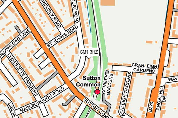 SM1 3HZ map - OS OpenMap – Local (Ordnance Survey) SM1 3HZ map - OS OpenMap – Local (Ordnance Survey)