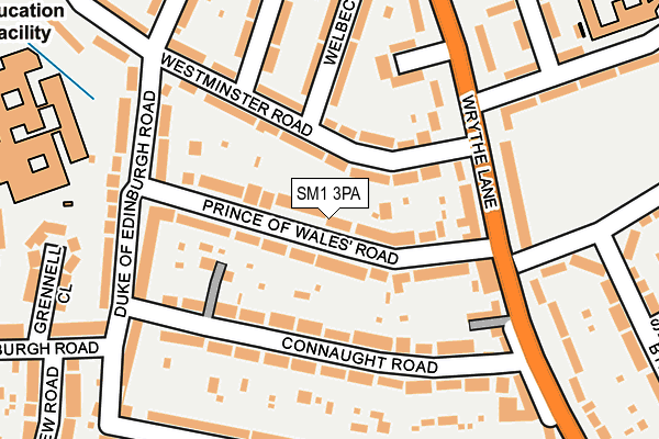 SM1 3PA map - OS OpenMap – Local (Ordnance Survey) SM1 3PA map - OS OpenMap – Local (Ordnance Survey)