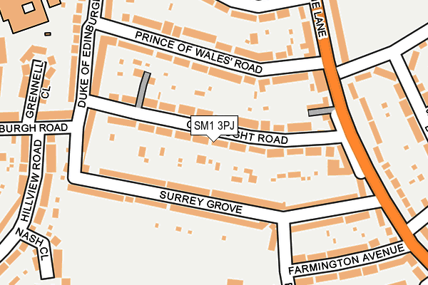 SM1 3PJ map - OS OpenMap – Local (Ordnance Survey) SM1 3PJ map - OS OpenMap – Local (Ordnance Survey)
