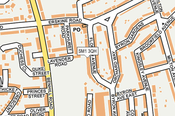SM1 3QH map - OS OpenMap – Local (Ordnance Survey) SM1 3QH map - OS OpenMap – Local (Ordnance Survey)