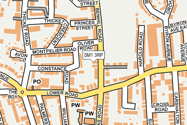 SM1 3RP map - OS OpenMap – Local (Ordnance Survey) SM1 3RP map - OS OpenMap – Local (Ordnance Survey)