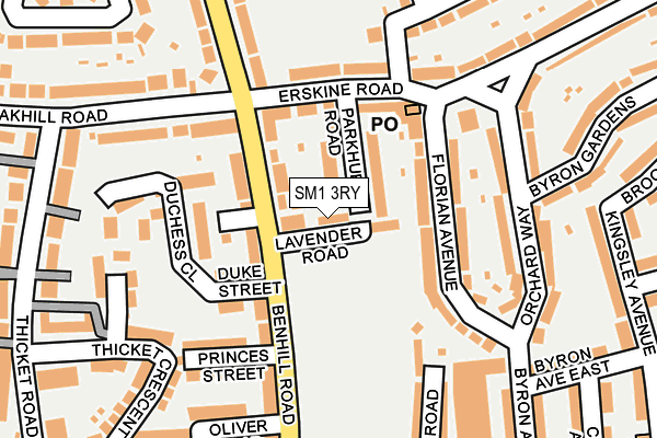 SM1 3RY map - OS OpenMap – Local (Ordnance Survey) SM1 3RY map - OS OpenMap – Local (Ordnance Survey)