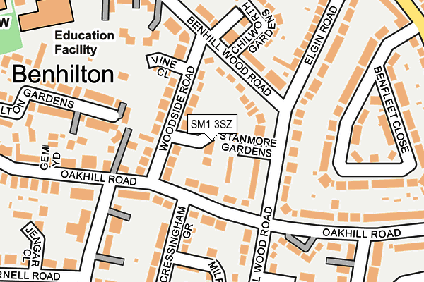 SM1 3SZ map - OS OpenMap – Local (Ordnance Survey) SM1 3SZ map - OS OpenMap – Local (Ordnance Survey)