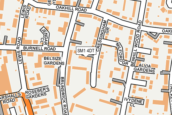 SM1 4DT map - OS OpenMap – Local (Ordnance Survey) SM1 4DT map - OS OpenMap – Local (Ordnance Survey)