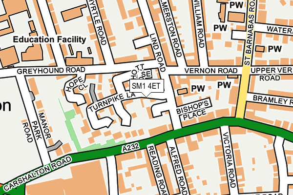 SM1 4ET map - OS OpenMap – Local (Ordnance Survey) SM1 4ET map - OS OpenMap – Local (Ordnance Survey)