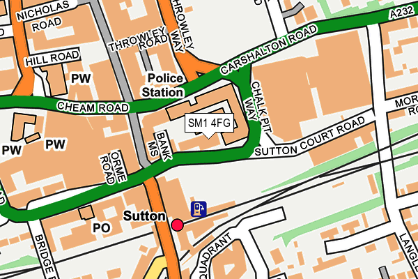SM1 4FG map - OS OpenMap – Local (Ordnance Survey) SM1 4FG map - OS OpenMap – Local (Ordnance Survey)