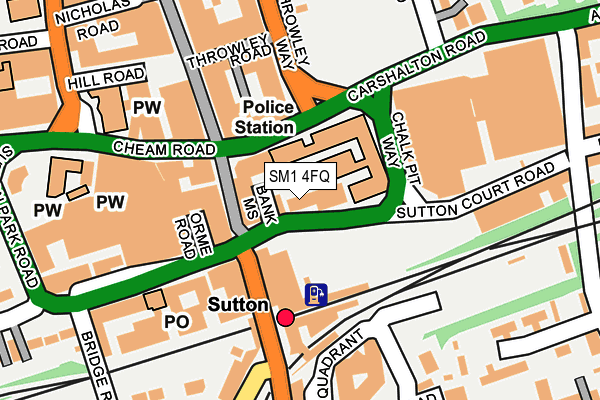 SM1 4FQ map - OS OpenMap – Local (Ordnance Survey) SM1 4FQ map - OS OpenMap – Local (Ordnance Survey)