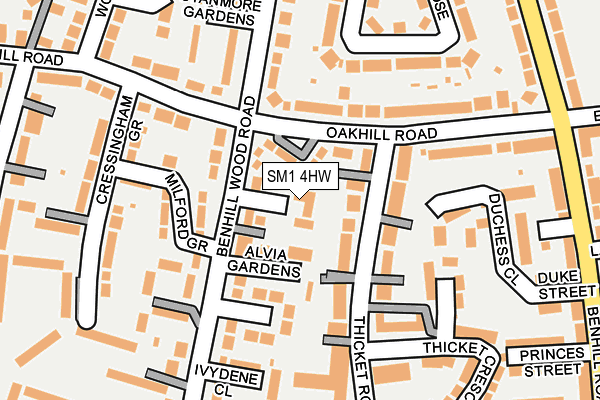 SM1 4HW map - OS OpenMap – Local (Ordnance Survey) SM1 4HW map - OS OpenMap – Local (Ordnance Survey)