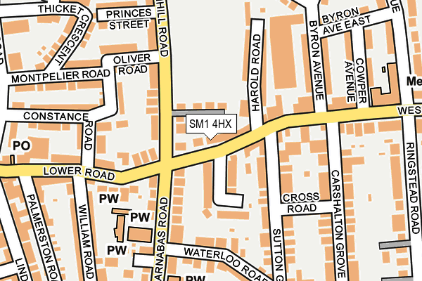 SM1 4HX map - OS OpenMap – Local (Ordnance Survey) SM1 4HX map - OS OpenMap – Local (Ordnance Survey)