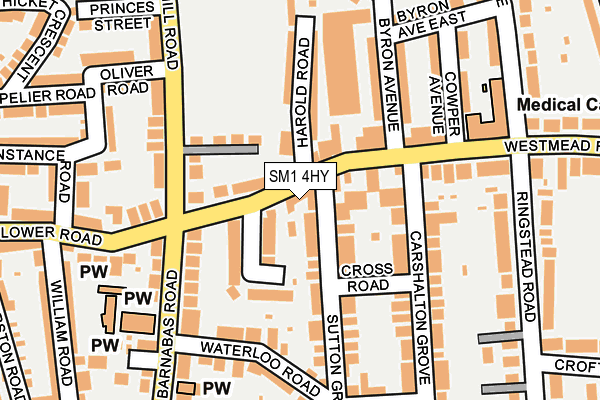 SM1 4HY map - OS OpenMap – Local (Ordnance Survey) SM1 4HY map - OS OpenMap – Local (Ordnance Survey)
