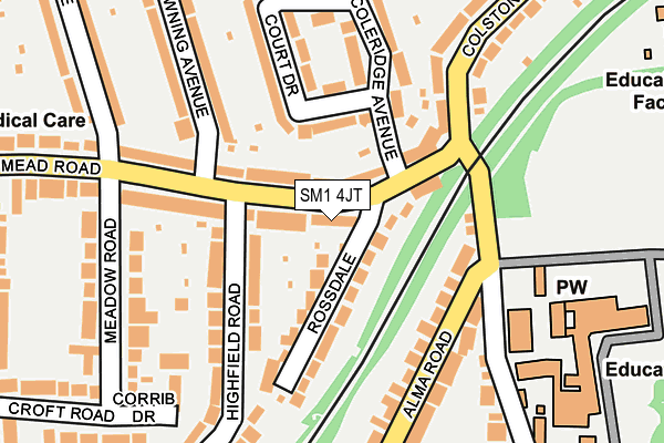 SM1 4JT map - OS OpenMap – Local (Ordnance Survey) SM1 4JT map - OS OpenMap – Local (Ordnance Survey)