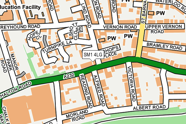 SM1 4LG map - OS OpenMap – Local (Ordnance Survey) SM1 4LG map - OS OpenMap – Local (Ordnance Survey)