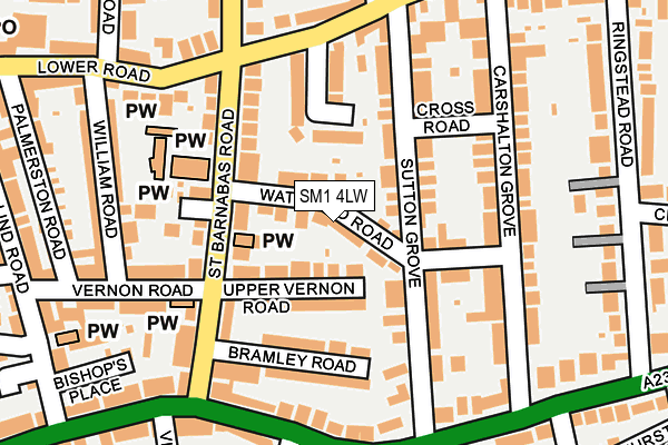 SM1 4LW map - OS OpenMap – Local (Ordnance Survey) SM1 4LW map - OS OpenMap – Local (Ordnance Survey)