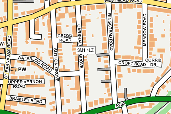 SM1 4LZ map - OS OpenMap – Local (Ordnance Survey) SM1 4LZ map - OS OpenMap – Local (Ordnance Survey)
