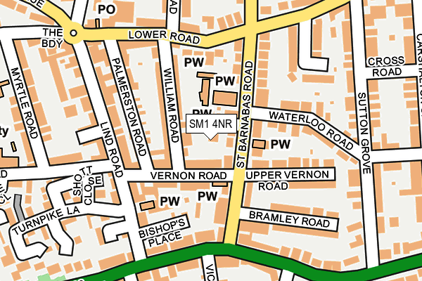 SM1 4NR map - OS OpenMap – Local (Ordnance Survey) SM1 4NR map - OS OpenMap – Local (Ordnance Survey)