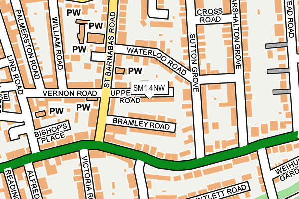 SM1 4NW map - OS OpenMap – Local (Ordnance Survey) SM1 4NW map - OS OpenMap – Local (Ordnance Survey)