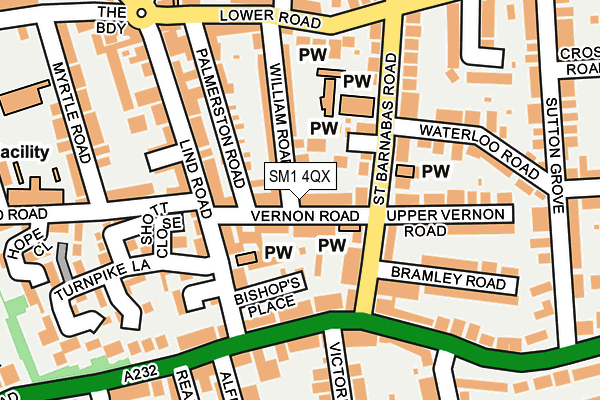 SM1 4QX map - OS OpenMap – Local (Ordnance Survey) SM1 4QX map - OS OpenMap – Local (Ordnance Survey)