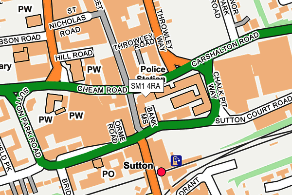 SM1 4RA map - OS OpenMap – Local (Ordnance Survey) SM1 4RA map - OS OpenMap – Local (Ordnance Survey)