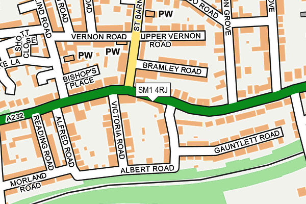 SM1 4RJ map - OS OpenMap – Local (Ordnance Survey) SM1 4RJ map - OS OpenMap – Local (Ordnance Survey)
