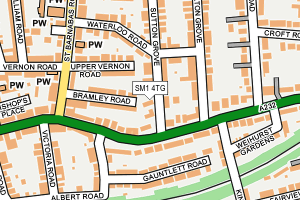 SM1 4TG map - OS OpenMap – Local (Ordnance Survey) SM1 4TG map - OS OpenMap – Local (Ordnance Survey)
