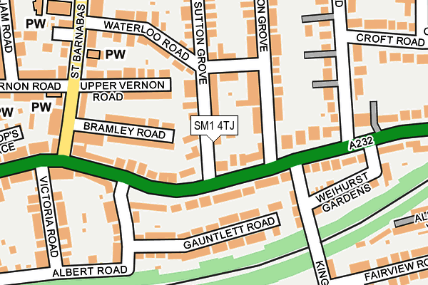 SM1 4TJ map - OS OpenMap – Local (Ordnance Survey) SM1 4TJ map - OS OpenMap – Local (Ordnance Survey)