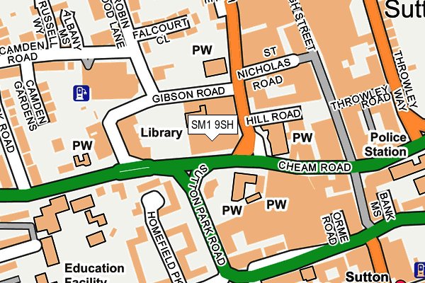 SM1 9SH map - OS OpenMap – Local (Ordnance Survey) SM1 9SH map - OS OpenMap – Local (Ordnance Survey)