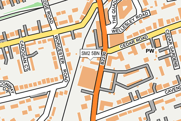 SM2 5BN map - OS OpenMap – Local (Ordnance Survey) SM2 5BN map - OS OpenMap – Local (Ordnance Survey)