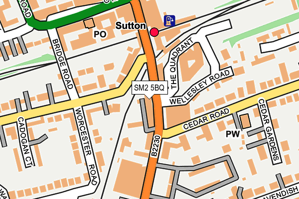 SM2 5BQ map - OS OpenMap – Local (Ordnance Survey) SM2 5BQ map - OS OpenMap – Local (Ordnance Survey)