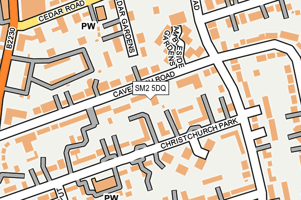 SM2 5DQ map - OS OpenMap – Local (Ordnance Survey) SM2 5DQ map - OS OpenMap – Local (Ordnance Survey)